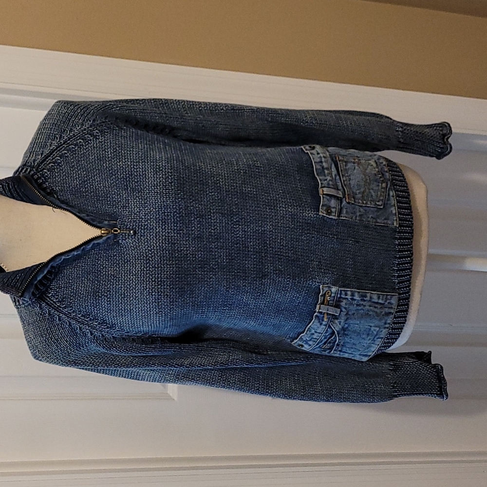 PBJ Blues zip neck sweater